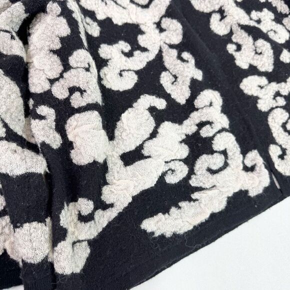 Heather B Sweater Womens XL Black Wool Blend Artsy Cardigan Open Front Snap Top - Picture 2 of 7